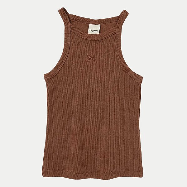 BLUSA HERINGKIDS REGATA MALHA CANELADA MARROM FEMININO INFANTIL