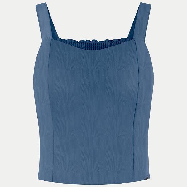 BLUSA LUNENDER REGATA MALHA CROPPED LISA AZUL MARINHO FEMININO ADULTO