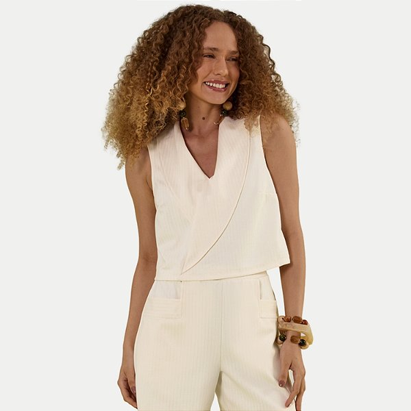 BLUSA LUNENDER REGATA MALHA OFFWHITE FEMININO ADULTO