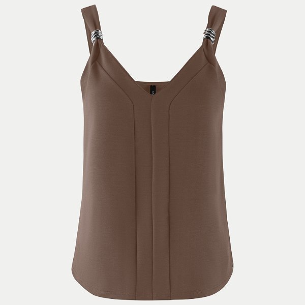 BLUSA LUNENDER REGATA MALHA MARROM CLARO FEMININO ADULTO