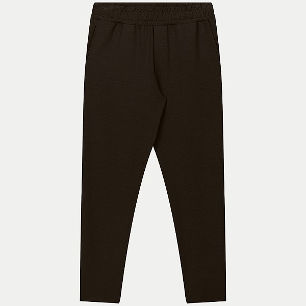 CALÇA FICO MOLETINHO CASUAL SEM PUNHO MARROM MASCULINO ADULTO