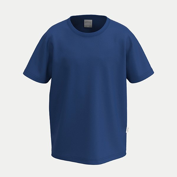 CAMISETA ALAKAZOO MANGA CURTA COMFORT ALGODÃO LISA AZUL OCEANO UNISEX INFANTIL