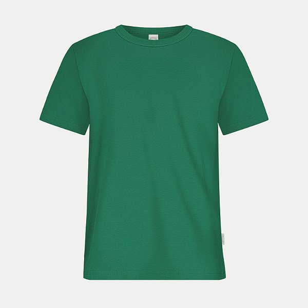 CAMISETA ALAKAZOO MANGA CURTA COMFORT ALGODÃO LISA VERDE FOLHA UNISEX INFANTIL