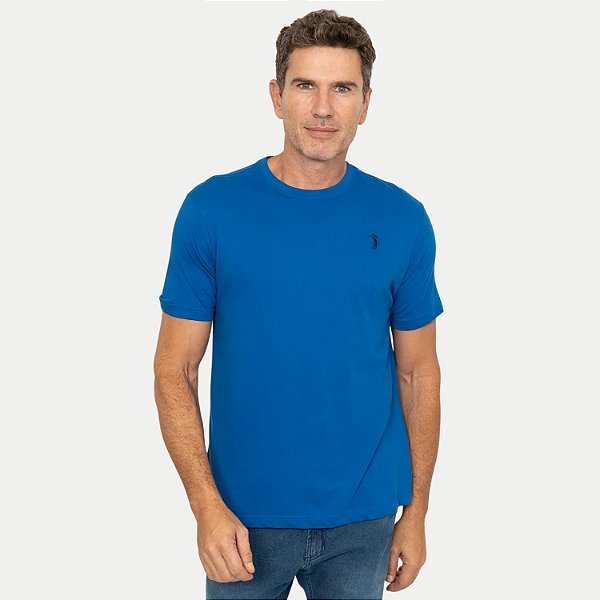 CAMISETA ALEATORY MANGA CURTA COMFORT ALGODÃO AZUL OCEANO MASCULINO ADULTO