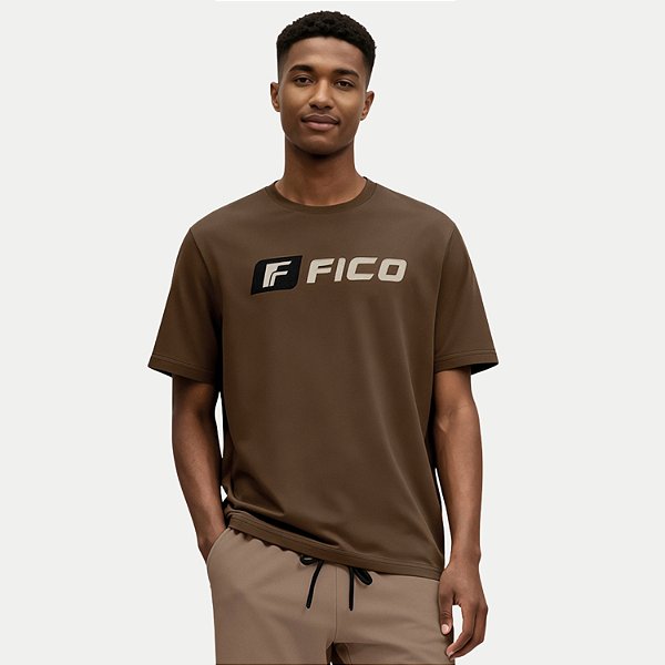 CAMISETA FICO MANGA CURTA COMFORT ALGODÃO SILKADO MARROM MASCULINO JUVENIL