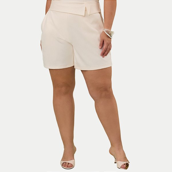 SHORT LUNENDER MISTO ALFAIATARIA OFFWHITE FEMININO ADULTO