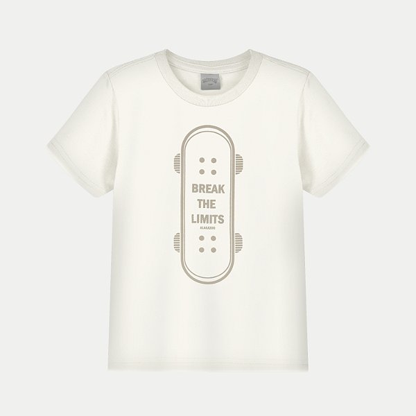 CAMISETA ALAKAZOO MANGA CURTA COMFORT ALGODÃO SILKADA OFFWHITE MASCULINO INFANTIL