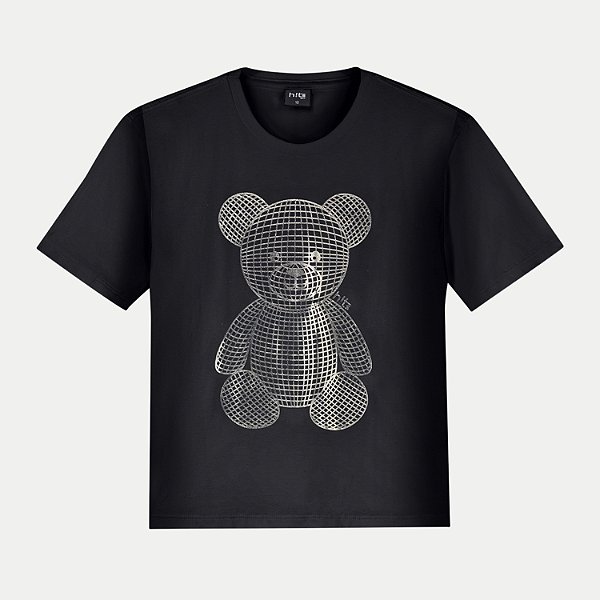BLUSA LUNENDER HITS MANGA CURTA TSHIRT ALGODÃO SILKADA PRETO FEMININO JUVENIL