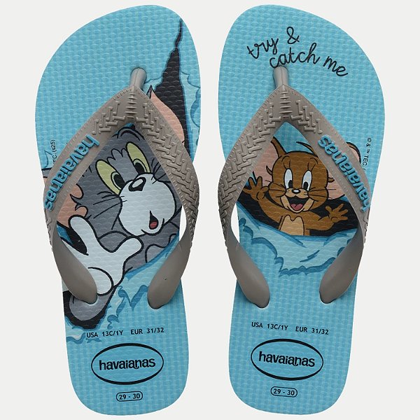 CHINELO HAVAIANAS KIDS TOP WARNER DEDO AZUL CELESTE UNISEX INFANTIL