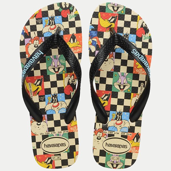CHINELO HAVAIANAS TOP WARNER CLASSICS DEDO BEGE UNISEX INFANTIL