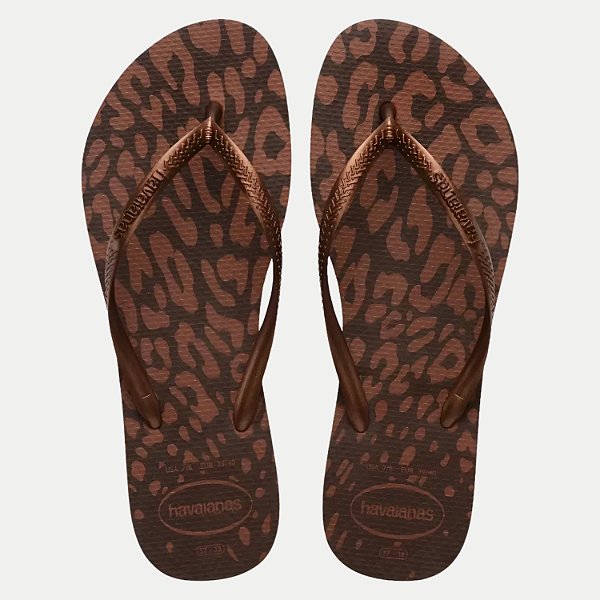 CHINELO HAVAIANAS SLIM ANIMALS DEDO CAFÉ FEMININO ADULTO