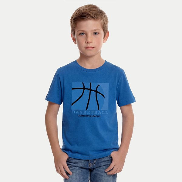 CAMISETA BY GUS MANGA CURTA COMFORT ALGODÃO SILKADA AZUL ROYAL MASCULINO INFANTIL