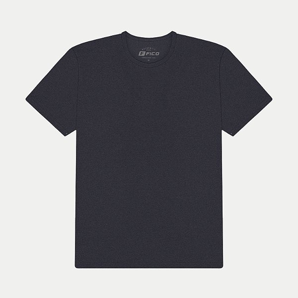 CAMISETA FICO MANGA CURTA COMFORT ALGODÃO GOLA REDONDA LISA PRETO MASCULINO ADULTO