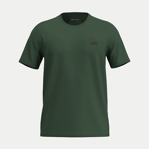 CAMISETA FICO MANGA CURTA COMFORT LISA GOLA REDONDA VERDE MASCULINO ADULTO