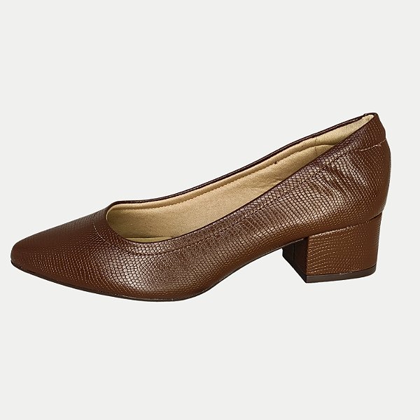 SAPATO MODARE SALTO MÉDIO SCARPIN CAFÉ FEMININO ADULTO