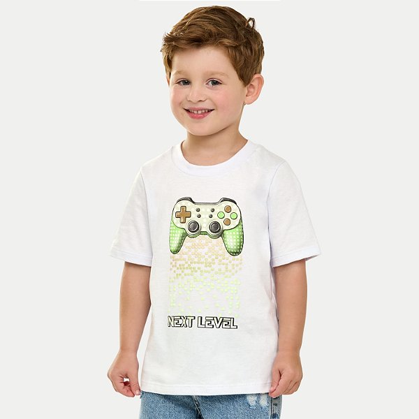 CAMISETA ANGERO MANGA CURTA COMFORT ALGODÃO SILKADA BRANCO MASCULINO INFANTIL