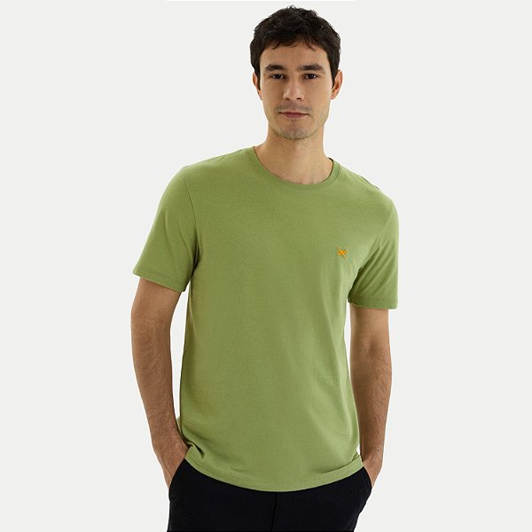 CAMISETA HERING MANGA CURTA COMFORT WORD LISA VERDE MASCULINO ADULTO