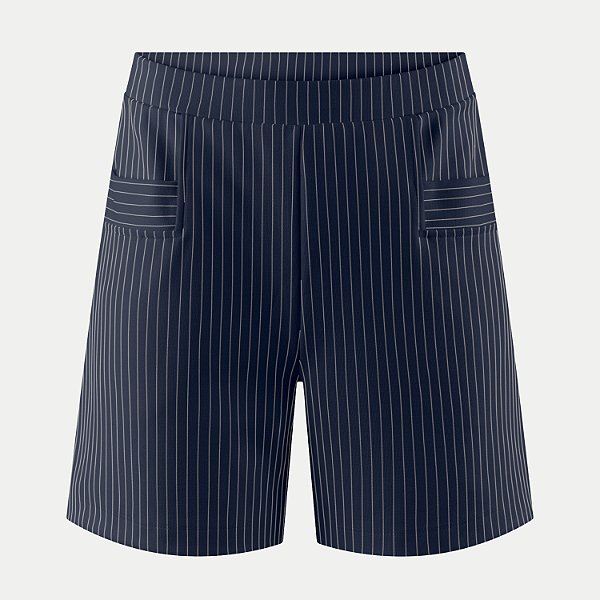 SHORT LUNENDER MALHA ALFAIATARIA AZUL MARINHO FEMININO ADULTO
