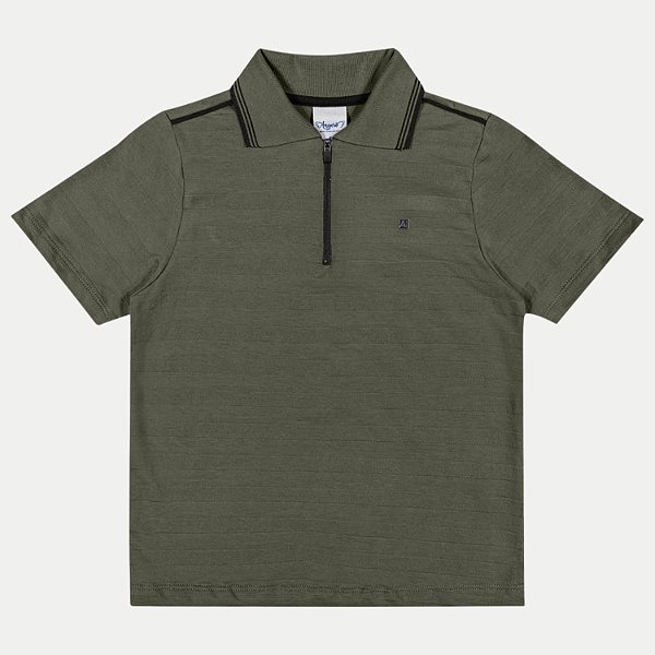 POLO ANGERO MANGA CURTA COMFORT MALHA VERDE MASCULINO INFANTIL