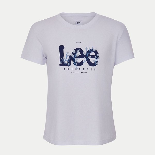 BLUSA LEE MANGA CURTA TSHIRT ALGODÃO SILKADA BRANCO FEMININO ADULTO