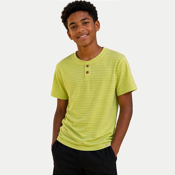 CAMISETA BY GUS MANGA CURTA COMFORT ALGODÃO MAQUINETADO AMARELO MASCULINO INFANTIL
