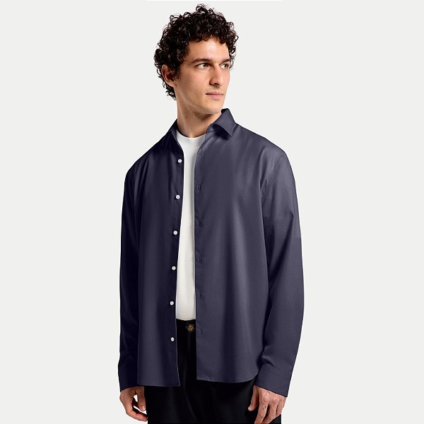 CAMISA HERING MANGA LONGA COMFORT MISTA AZUL MARINHO MASCULINO ADULTO