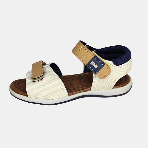 SANDALIA KIDY BABY EQUILIBRIO PAPETE CREME MASCULINO INFANTIL