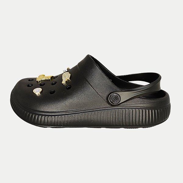 SANDALIA MOLECA CLOG COM APLIQUES ANA CASTELA PRETO FEMININO ADULTO
