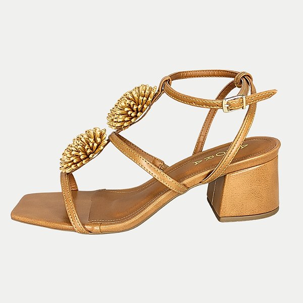 SANDALIA ADORA SALTO ALTO ACTIVE CARAMELO FEMININO ADULTO