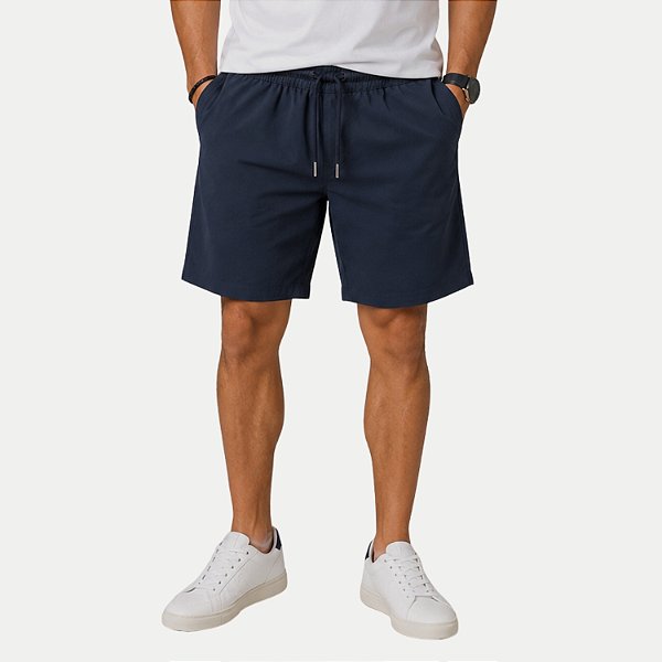 SHORT MONS POLIESTER FITNESS AZUL MARINHO MASCULINO ADULTO