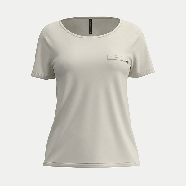 BLUSA LUNENDER MANGA CURTA VISCOLYCRA OFFWHITE FEMININO ADULTO