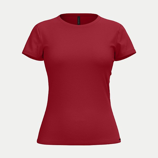 BLUSA LUNENDER MANGA CURTA TSHIRT ALGODÃO VERMELHO FEMININO ADULTO