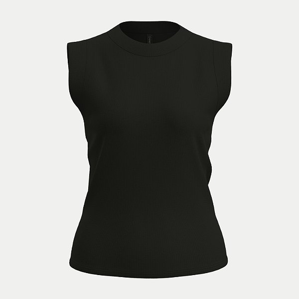 BLUSA LUNENDER REGATA MALHA CANELADA PRETO FEMININO ADULTO