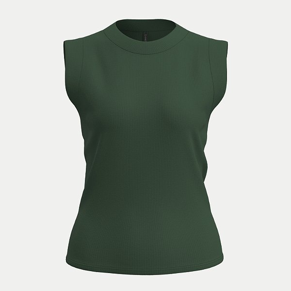 BLUSA LUNENDER REGATA MALHA CANELADA VERDE FEMININO ADULTO