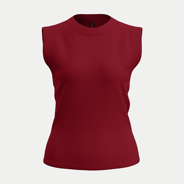 BLUSA LUNENDER REGATA MALHA CANELADA BORDÔ FEMININO ADULTO