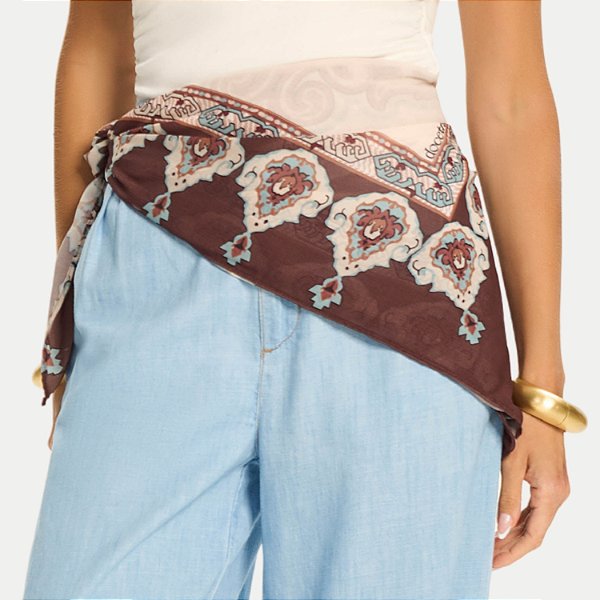 LENCO DOCE TRAMA POLIESTER ESTAMPADO CAFÉ FEMININO ADULTO