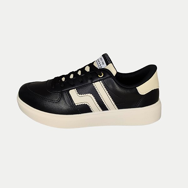 TÊNIS MOLECA CASUAL COM CADARÇO PRETO FEMININO ADULTO