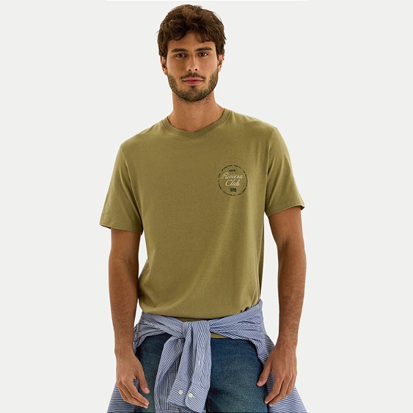 CAMISETA HERING MANGA CURTA COMFORT ALGODÃO SILKADO VERDE MASCULINO ADULTO