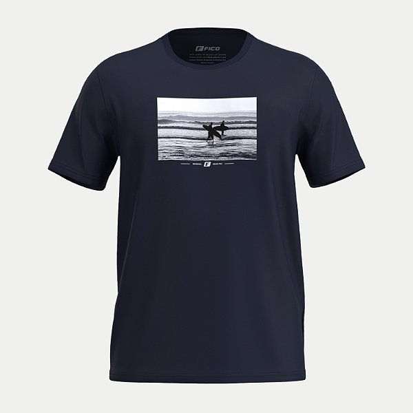 CAMISETA FICO MANGA CURTA COMFORT ALGODÃO SILKADA AZUL MARINHO MASCULINO ADULTO