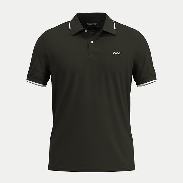 POLO FICO MANGA CURTA COMFORT MALHA PRETO MASCULINO ADULTO