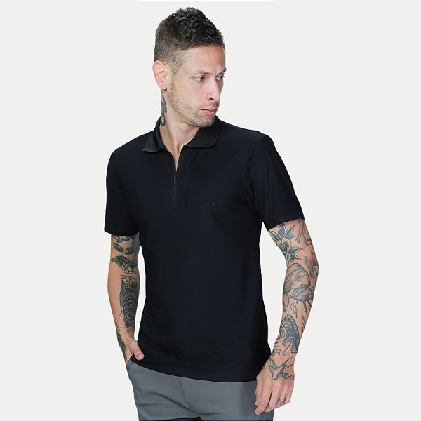 POLO VIDE BULA MANGA CURTA SLIM POLIAMIDA E ELASTANO PRETO MASCULINO ADULTO