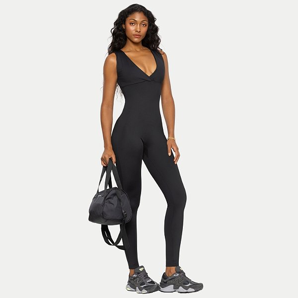 MACACÃO DI PAULA REGATA POLAIMIDA FITNESS PRETO FEMININO ADULTO