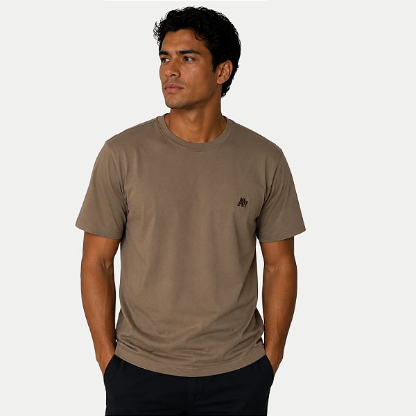 CAMISETA AEROPOSTALE MANGA CURTA COMFORT ALGODÃO CARAMELO MASCULINO ADULTO