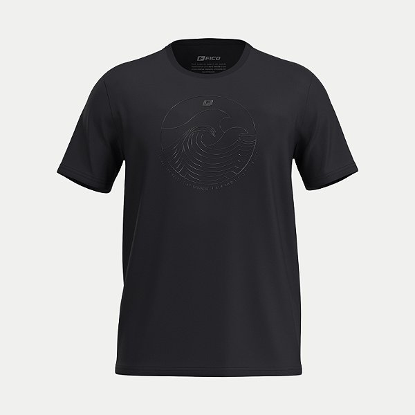 CAMISETA FICO MANGA CURTA COMFORT ALGODÃO SILKADA PRETO MASCULINO ADULTO