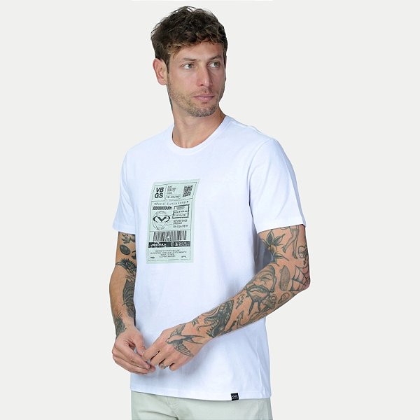CAMISETA VIDE BULA MANGA CURTA SLIM ALGODÃO SILKADA BRANCO MASCULINO ADULTO