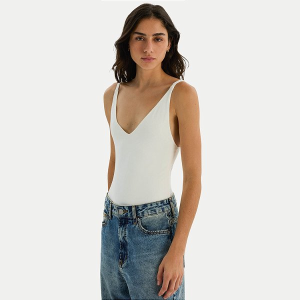 BLUSA HERING REGATA BODY ALGODÃO E ELASTANO OFFWHITE FEMININO ADULTO