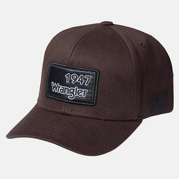 BONE WRANGLER ABA CURVA BRIM MARROM MASCULINO ADULTO