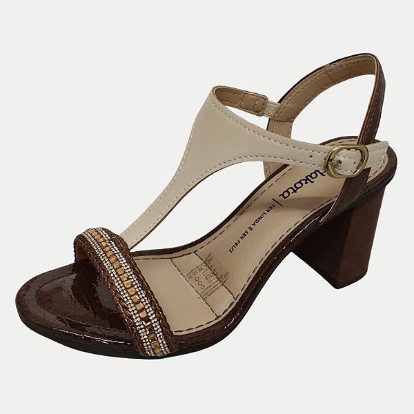 SANDALIA DAKOTA SALTO ALTO ACTIVE MARROM FEMININO ADULTO