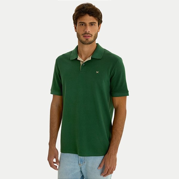 POLO HERING MANGA CURTA COMFORT PIQUET LISA VERDE MASCULINO ADULTO