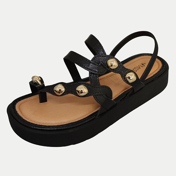 SANDALIA MISSISSIPI ANABELA MÉDIA PRETO FEMININO ADULTO